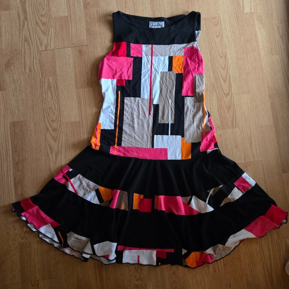 Joseph Ribkoff Abstract Print Dress | Sleeveless Fit &‎ Flare | Made in Canada